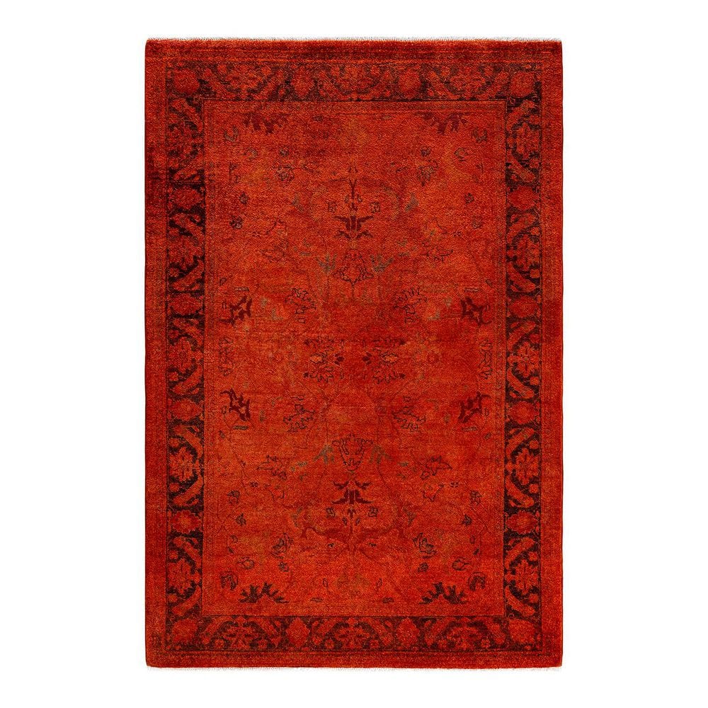 Overdyed Orange 4 ft. x 6 ft. Solid Wool Indoor Area Rug price history on PriceWatchPro