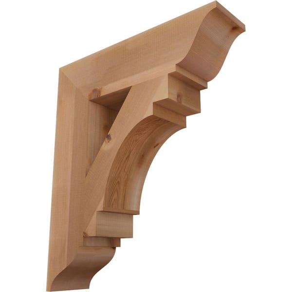 Ekena Millwork 5.5 in. x 28 in. x 24 in. Western Red Cedar Merced Traditional Smooth Bracket