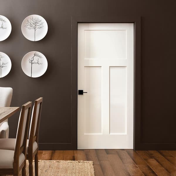 MMI DOOR Shaker Flat Panel 32 in. x 80 in. Right Hand Solid Core