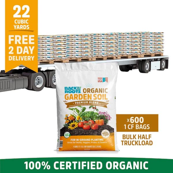 Back to the Roots Organic Bulk Garden Soil Half Truckload (600 1 cu. ft. Bags)