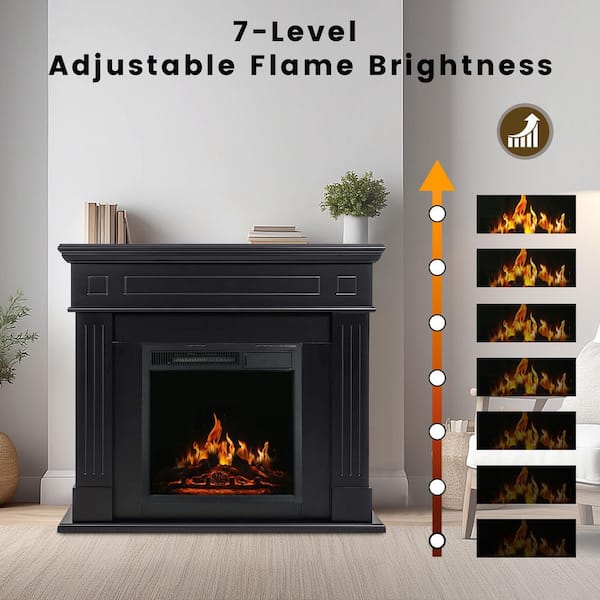 R.W.FLAME 43 in. Freestanding Electric Fireplace in Black WYHD-M27