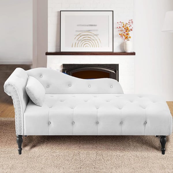 white velvet chaise lounge