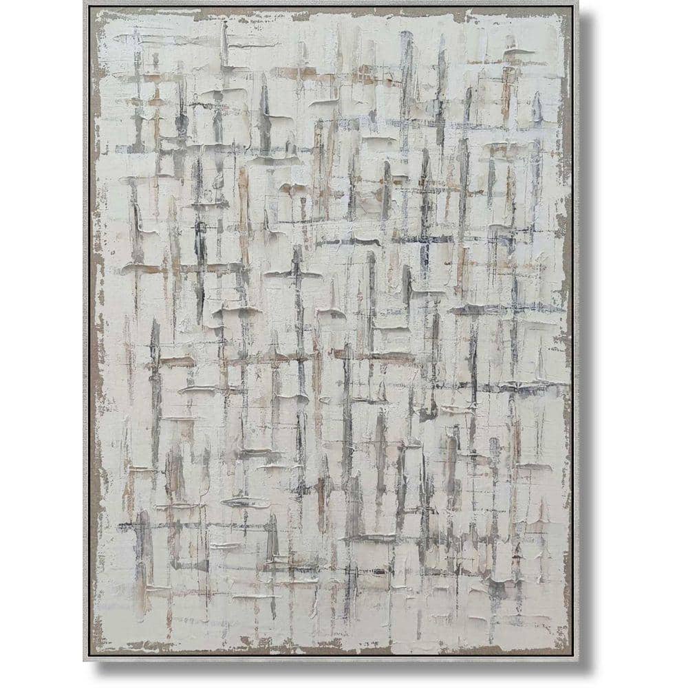 Classy Art 1-Piece Framed Mixed Media Abstract Wall Art 48 in. x 36 in ...