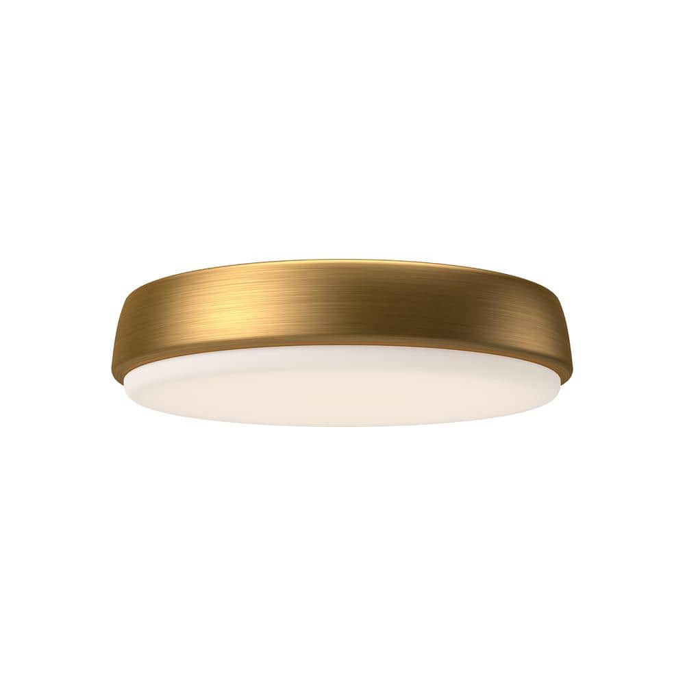 Laval 11 in. 1-Light 24-Watt Aged Gold Integrated LED Flush Mount price history on PriceWatchPro