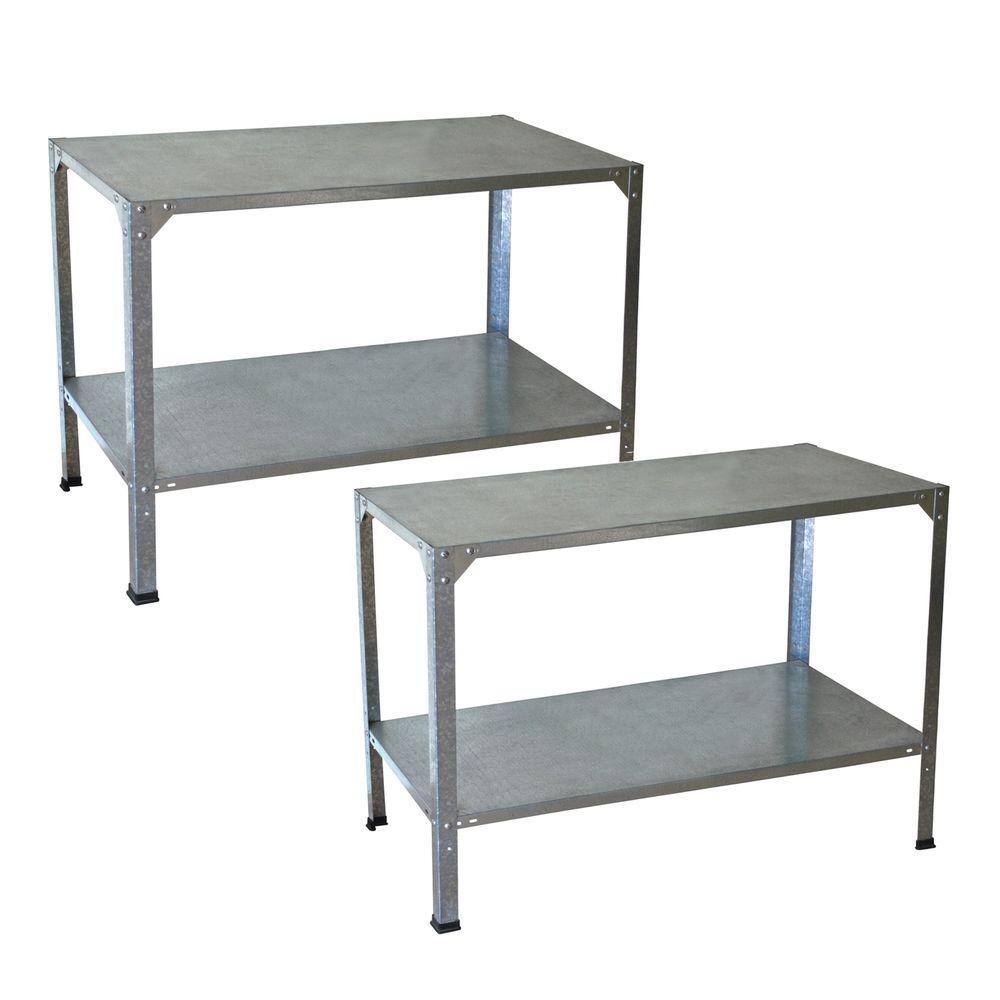 Palram Greenhouse Steel Potting Bench 2 Bench Bundle 702439 The Home Depot