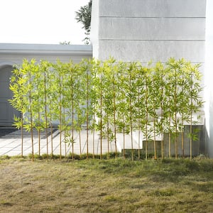 6 ft. Artificial Bamboo Tree 24 Pack Fake Plant with Silk Leaves Real Wood Trunk for Indoor Outdoor Decor
