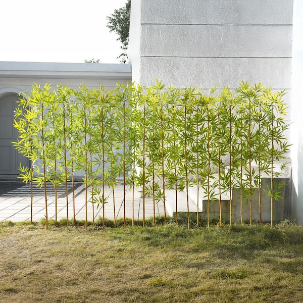 6 ft. Artificial Bamboo Tree 24 Pack Fake Plant with Silk Leaves Real Wood Trunk for Indoor Outdoor Decor