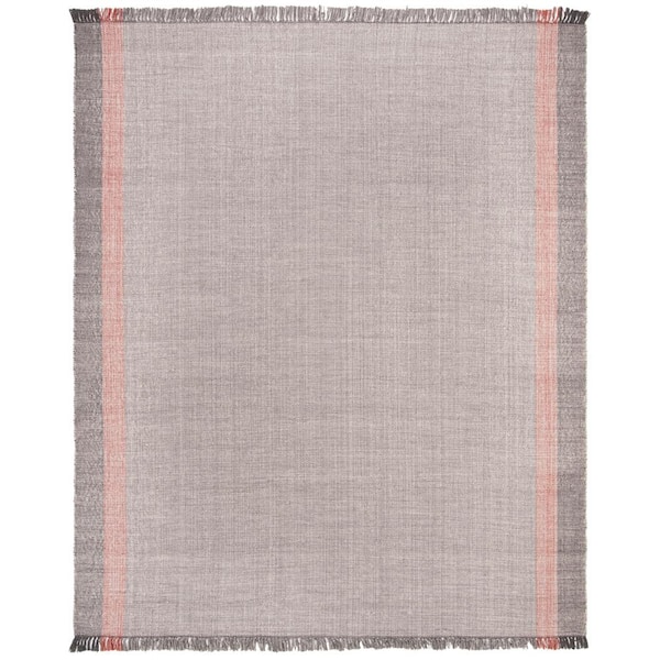 Montauk Terracotta/Gray 8 ft. x 10 ft. Striped Area Rug