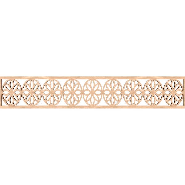 Ekena Millwork Blume Fretwork 0.375 in. D x 46.625 in. W x 8 in. L Red Oak Wood Panel Moulding