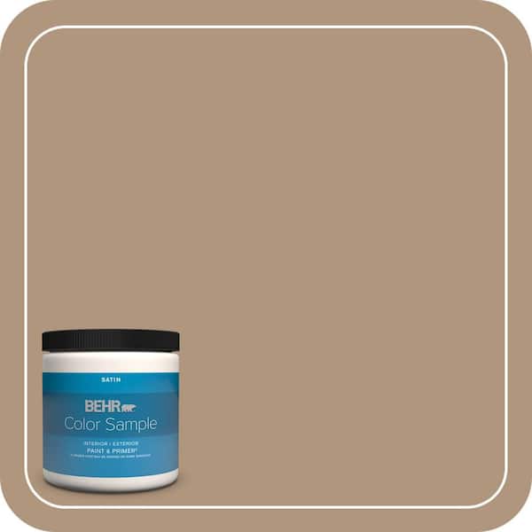 BEHR PREMIUM PLUS 8 oz. Home Decorators Collection #HDC-WR14-3 Roasted Hazelnut Satin Enamel Interior/Exterior Paint & Primer Color Sample