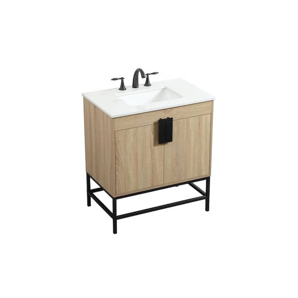 Timeless Home 30 In W X 19 D 33 5 H Bath Vanity Mango Wood With Ivory White Quartz Top Th97660mw The