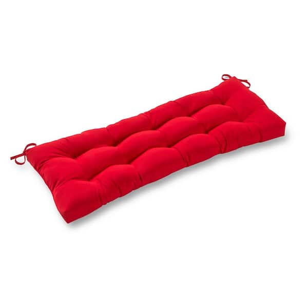 Greendale Home Fashions Solid Jockey Red Sunbrella Rectangle Outdoor Bench/Swing Cushion