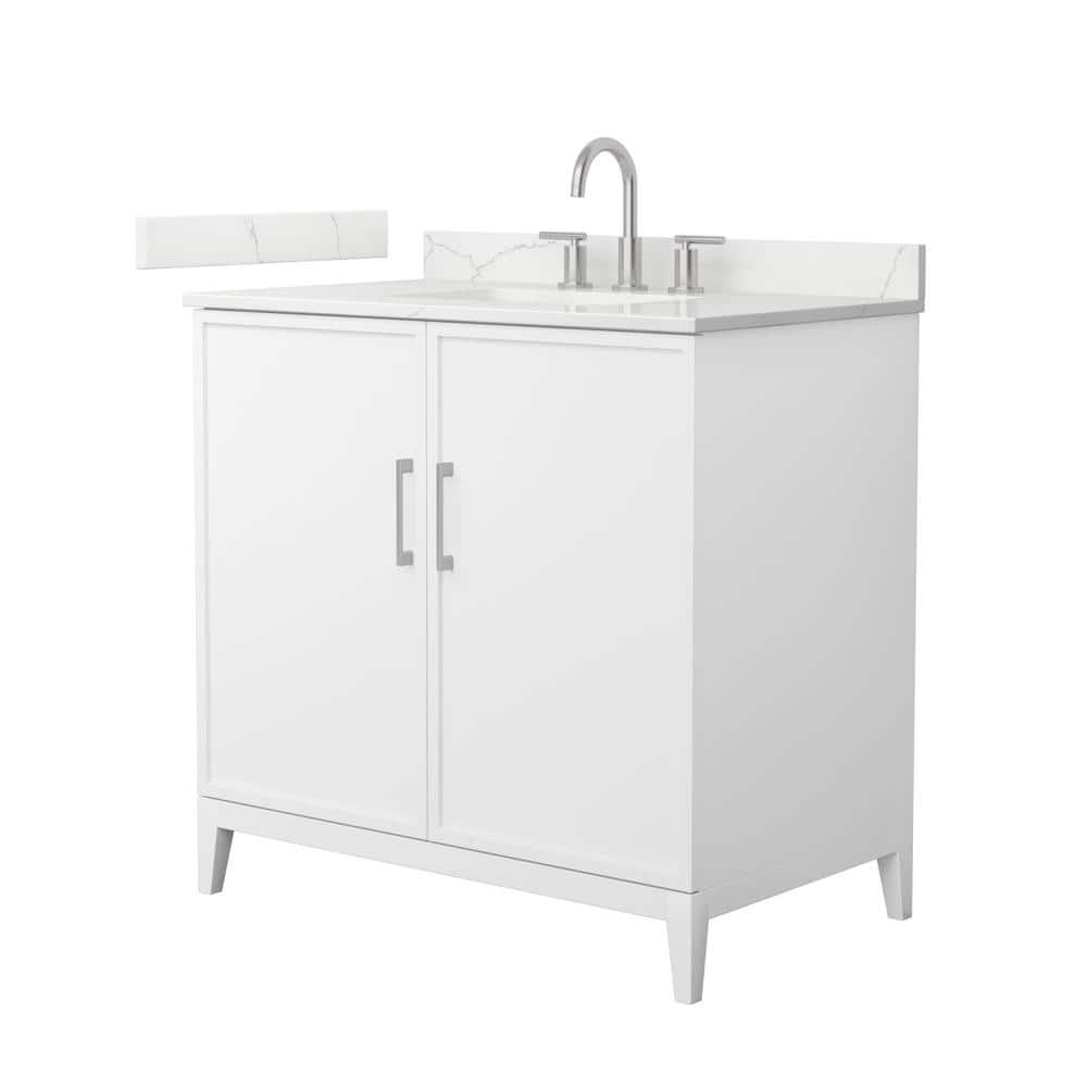 Elan 36 in. W x 22 in. D x 35 in. H Single Bath Vanity in White with Giotto Quartz Top price history on PriceWatchPro