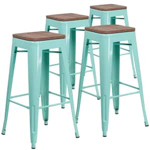 30 in. Mint Green Bar Stool (4-Pack)
