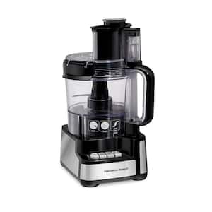 Stack and Snap 12-Cup 3-Speed Stainless Steel and Black Food Processor
