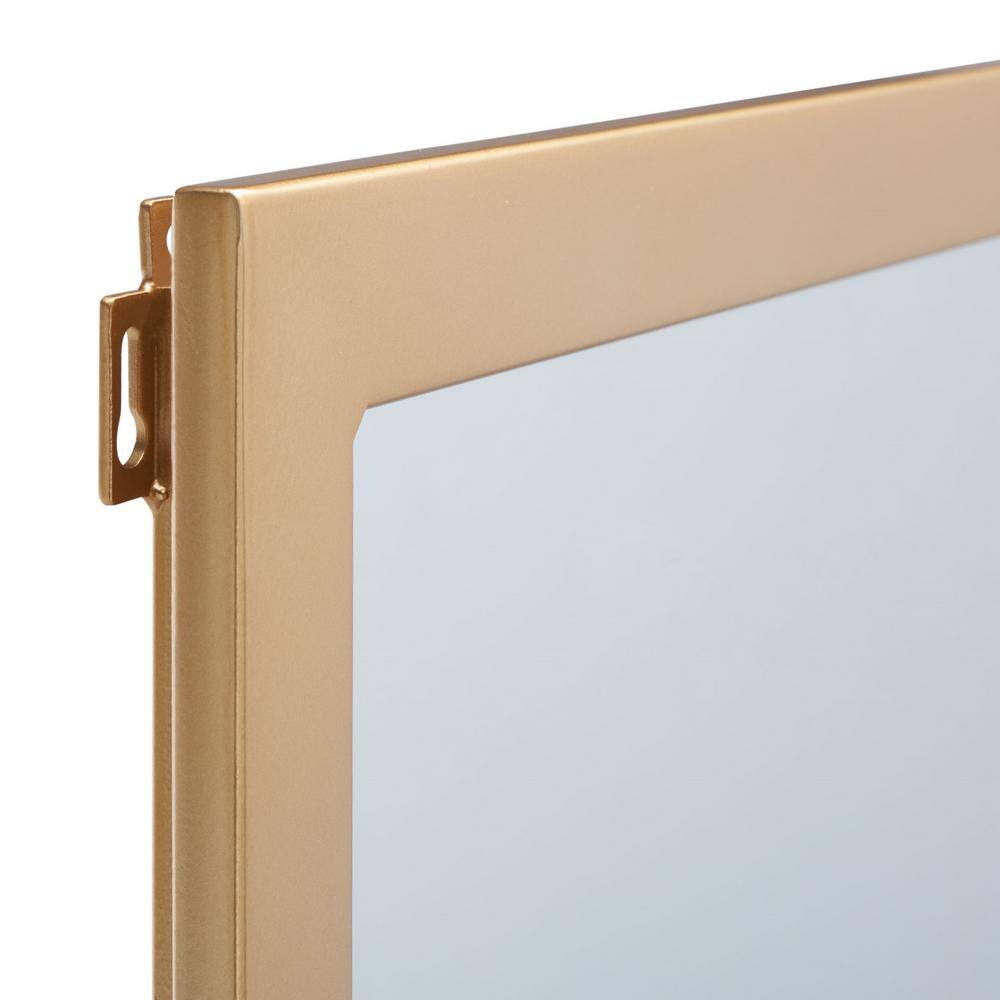 Pravina Rectangular 40'' Gold Solid Wood Frame Mirror