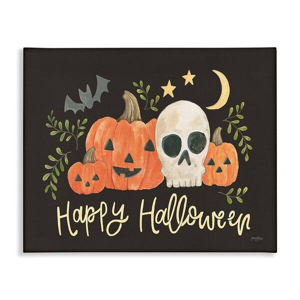 Stupell Industries Whimsical Happy Halloween byJenaya Jackson 1-Piece Unframed Graphic Print Typography Poster Art Print 20 in. x 16 in.