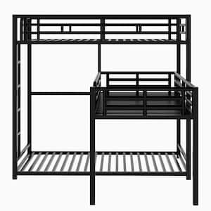 Audree Black L-Shaped Triple Twin Size Bunk Bed