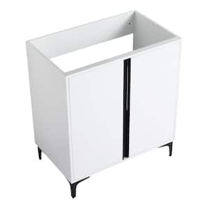 29 in. Freestanding Plywood Bath Vanity Cabinet Without Top, Bathroom Storage Cabinet with Adjustable Shelf in White