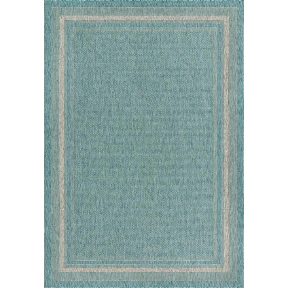 Outdoor Soft Border Aquamarine 8' 0 x 11' 4 Area Rug price history on PriceWatchPro
