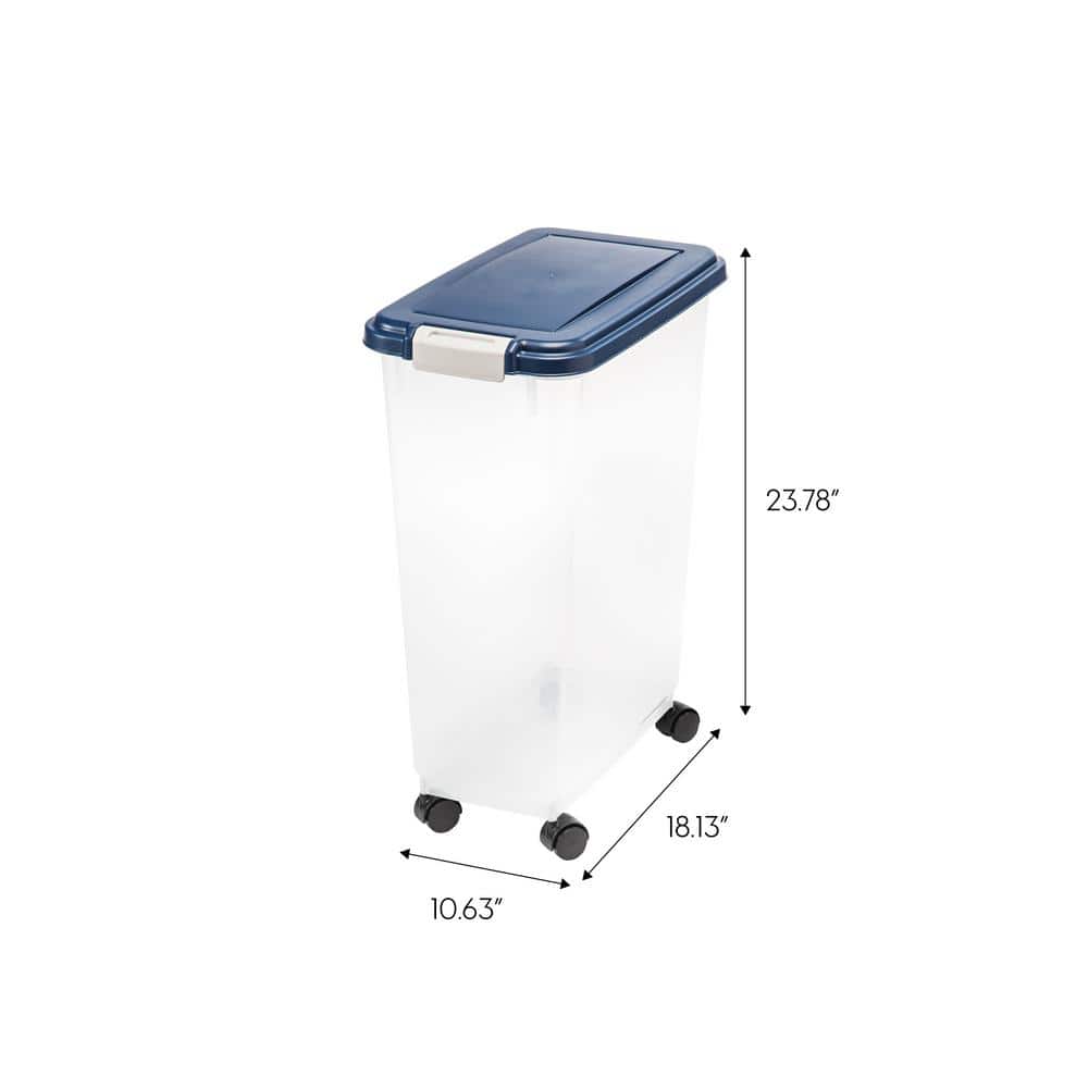 47 Qt. Navy Airtight Plastic Pet Food Storage Container