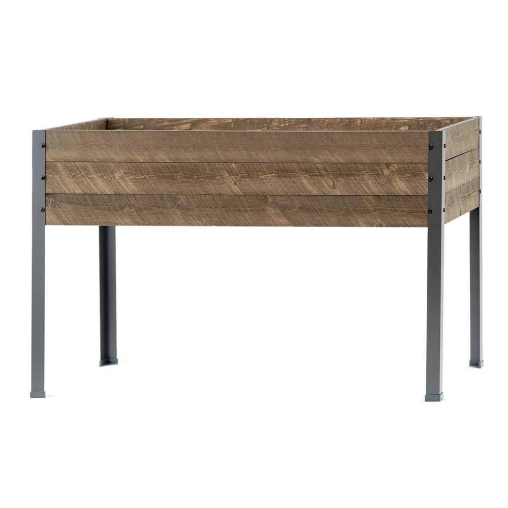 CedarCraft Elevated Spruce Planter with Steel Legs, 21" x 47" x 30"