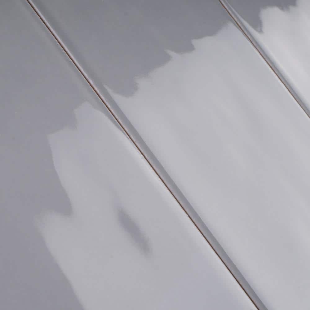 Light Gray Glossy Ceramic Subway Wall Tile 3x12