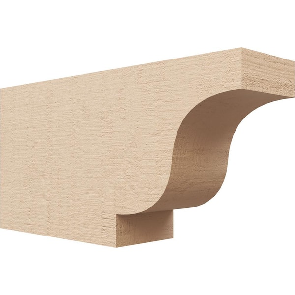 Ekena Millwork 4-in. x 8-in. x 16-in. Newport Woodgrain, Primed Tan Timberthane Polyurethane Rafter Tail Brace