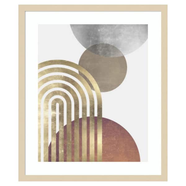 Amanti Art Composition Lines and Circles 2 by Vitor Costa 1 Piece Framed Giclee Abstract Art Print 25 in. x 21 in.