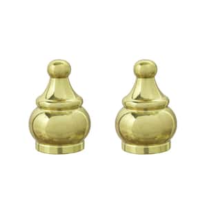 1-1/2 in. Brass Plated Steel Lamp Finial (2-Pack)