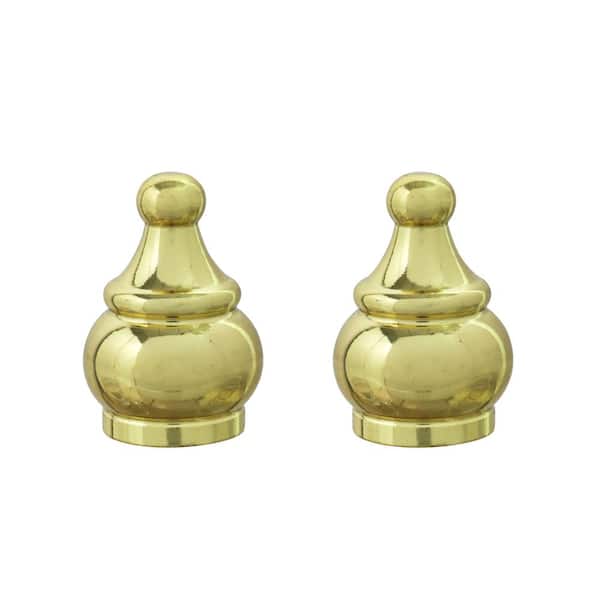 Aspen Creative Corporation 1-1/2 in. Brass Plated Steel Lamp Finial (2-Pack)