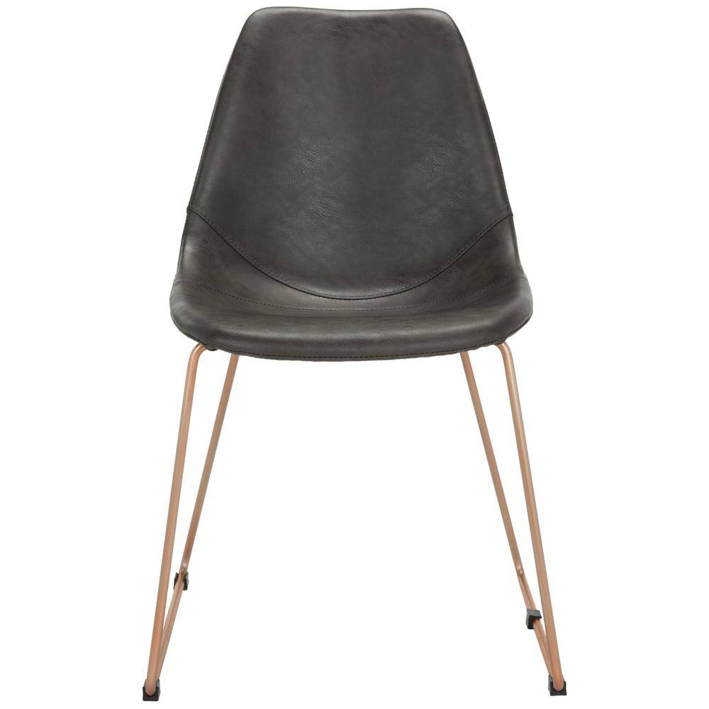Dorian Grey and Copper Leather Dining Chair Set