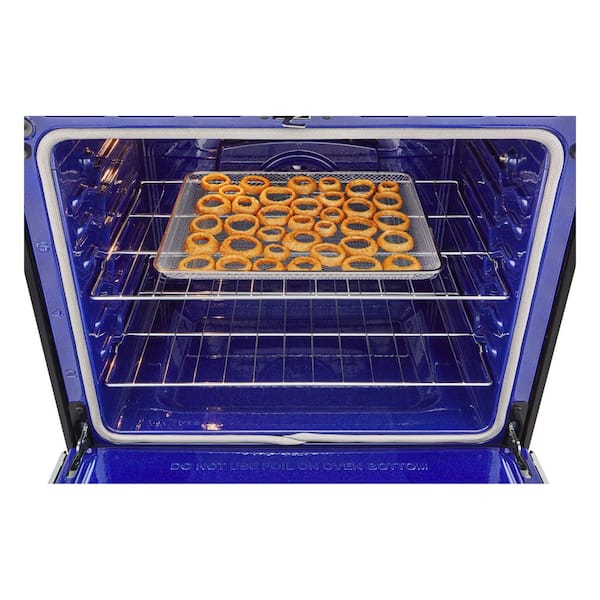6.3 cu. ft. 30 in Smart ProBake Slide-in Dual Fuel Range with Gas Stove and Electric Oven in PrintProof Stainless Steel