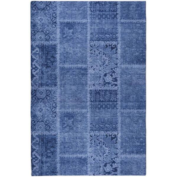 Dream Shag Premium Machine Washable Abstract ADS635 Navy 10 ft. x 14 ft. Area Rug