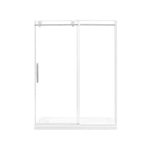 Dylan 60 in. W x 75.98 in. H Sliding Frameless Shower Door in Chrome Finish with Clear Glass
