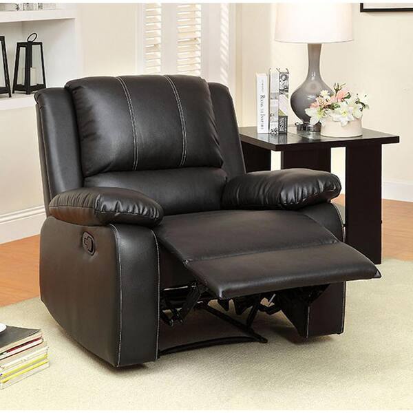 William's Home Furnishing Gaffey Transitional Style Black Recliner