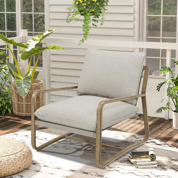 ULAX FURNITURE Aluminum Outdoor Lounge Chair with Cushions (1-Pack)