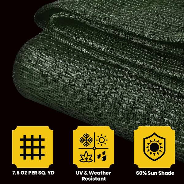 30 ft. X 50 ft. Green 250 GSM 7.5 OZ. Heavy Duty Mesh Tarp