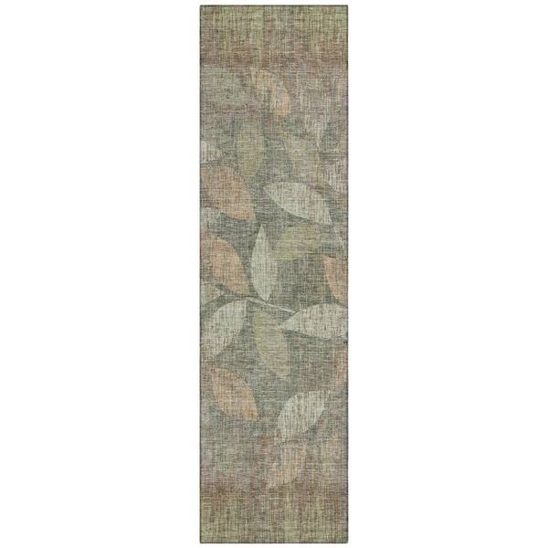 Chantille Machine Washable Indoor/Outdoor Abstract ACN3162 Green 2 ft. x 7 ft. Runner Rug