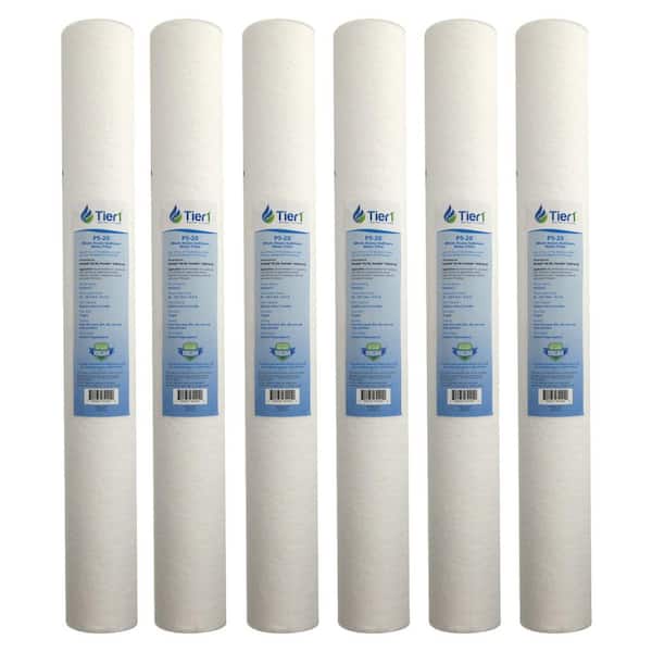 Tier1 Replacement for Pentek P5-20 5 mic 20 in. x 2.5 in. Spun Wound Polypropylene Sediment Water Filter Cartridge (6-Pack)
