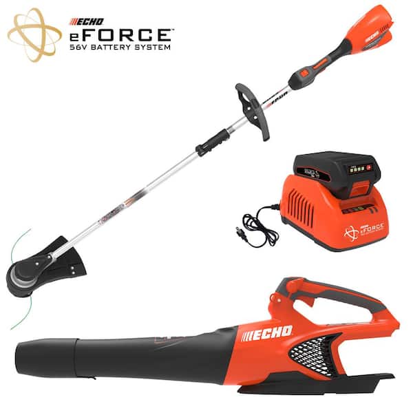 ECHO DCP-BVRVS1B eFORCE 56V Cordless Battery 16 in. String Trimmer and 151 MPH 526 CFM Blower Combo Kit w/ 2.5Ah Battery & Charger 2-Tool - 1