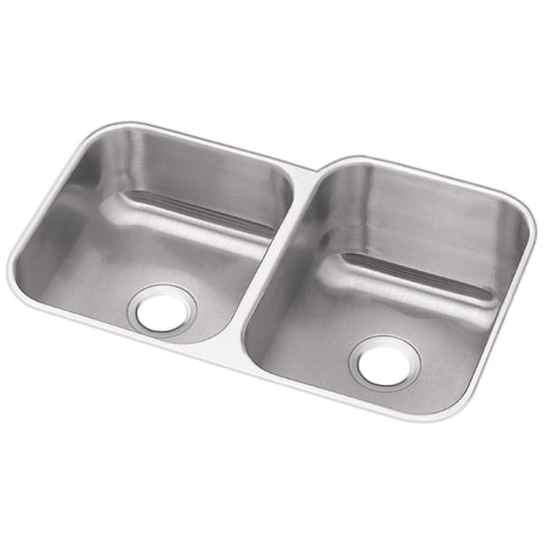 Undermount Stainless Steel 31.75 in. x 20.5 in. x 10 in. Double Bowl Kitchen Sink in Radiant Satin