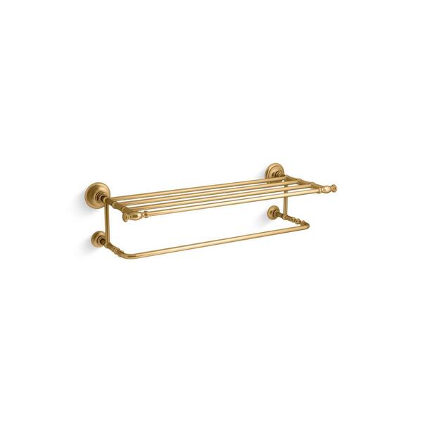 KOHLER Artifacts Single Towel Rack in Vibrant Brushed Moderne Brass
