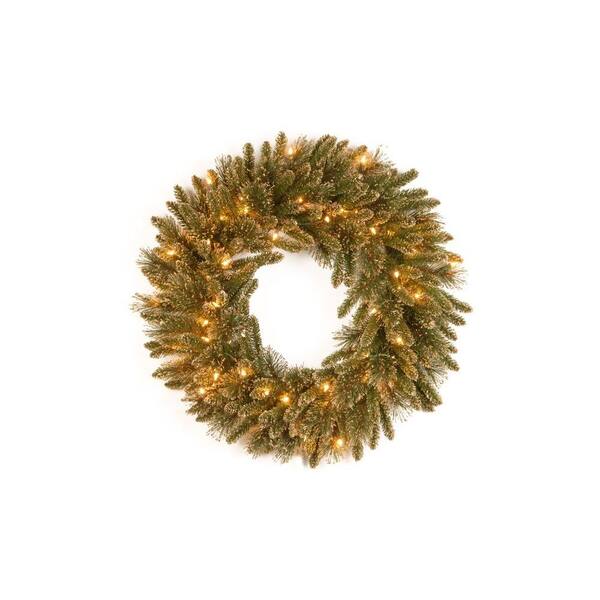 National Tree Company 30 in. Glittery Gold Pine Artificial Wreath with Glitter, Gold Cones, Gold Glittered Berries