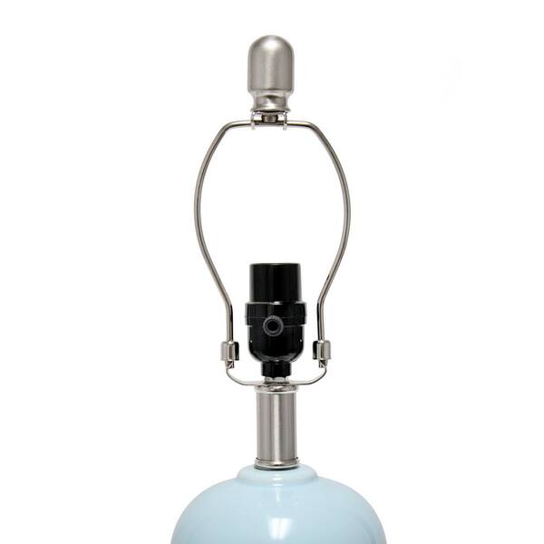 21.25 in. Light Blue Dual Orb Table Lamp with Fabric Shade LHT