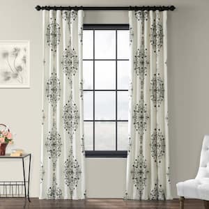 Kerala Cocoa Printed Room Darkening Curtain - 50 in. W x 108 in. L Rod Pocket with Back Tab Single Window Panel