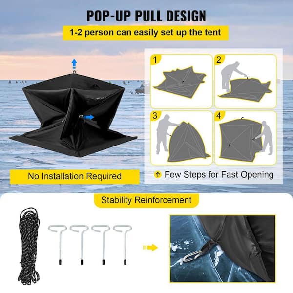 3 NEW HT Ports Foldable Ice Fishing Chairs