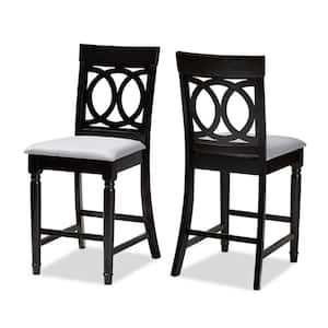 Verina 43 in. Gray and Espresso Counter Stool (Set of 2)