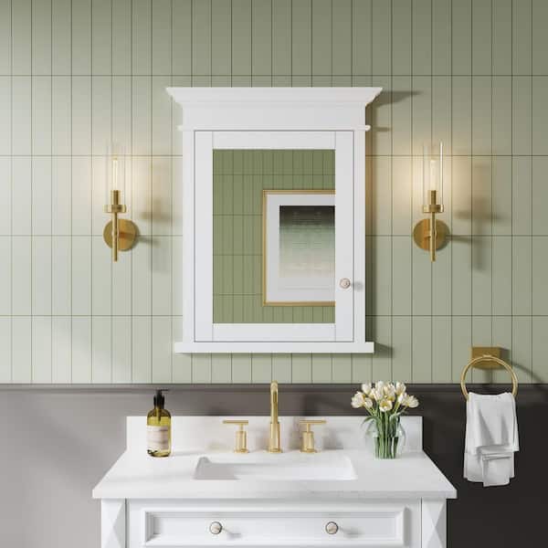 Fully Assembled 26 in. W x 32 in. H Rectangular Recessed Mount Solid Wood Medicine Cabinet with Mirror,Blum Hinges