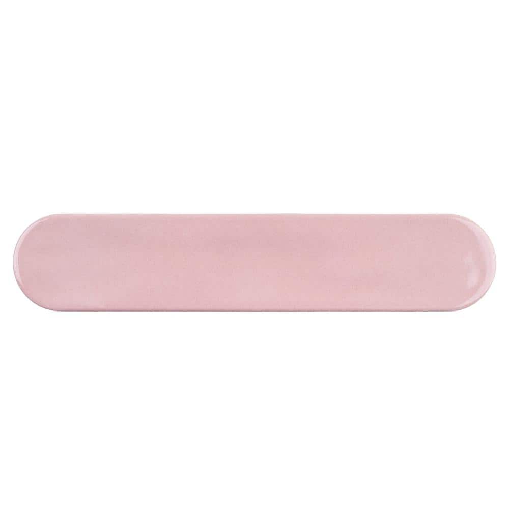 Rosa Pink Polished Ceramic Subway Wall Tile 2x9